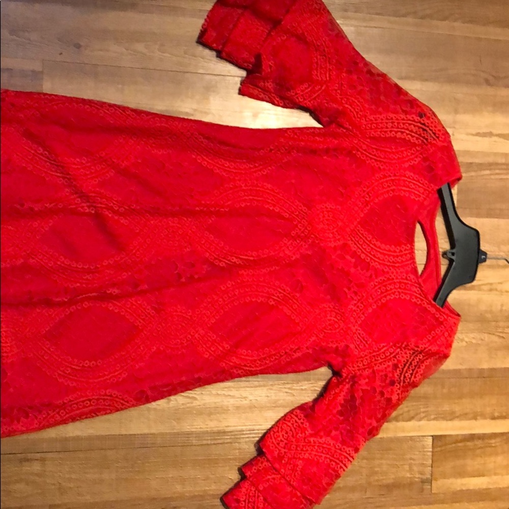 Red loose fitting dress